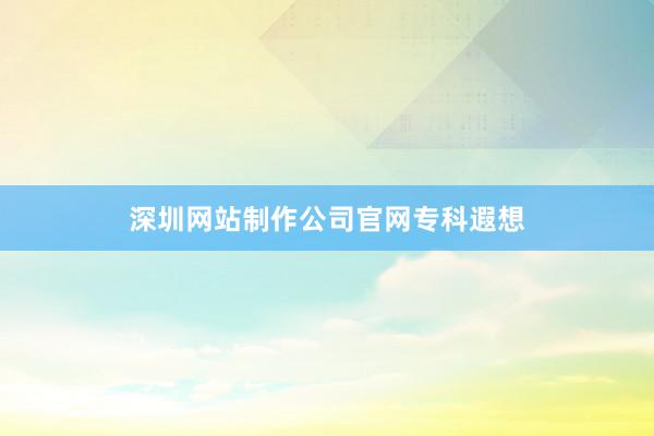 深圳网站制作公司官网专科遐想